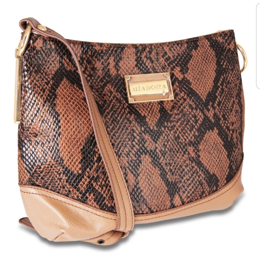 Miadora Zip Top Camel-colored Snake Should
